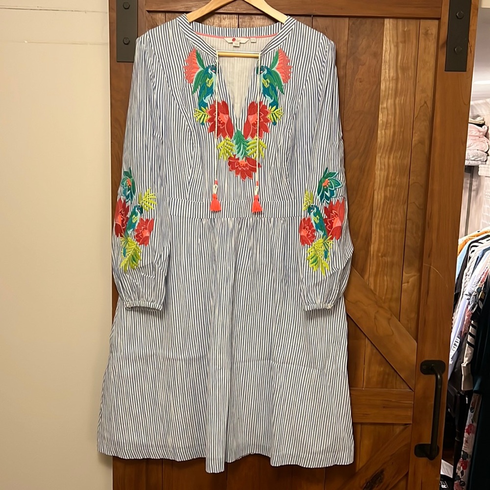 Boden Tropical Dress with Tassels